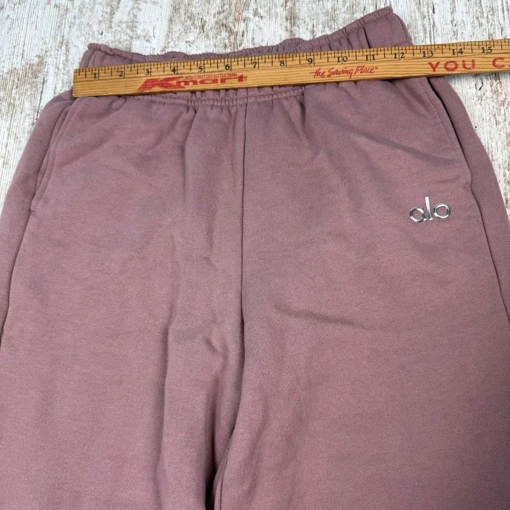 Alo Yoga Accolade Sweatpants Mauve Purple Fleece Joggers Medium Logo